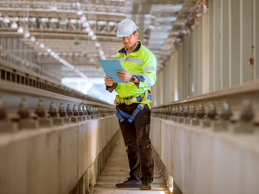 safety training wide Engineer inspecting safety processes
